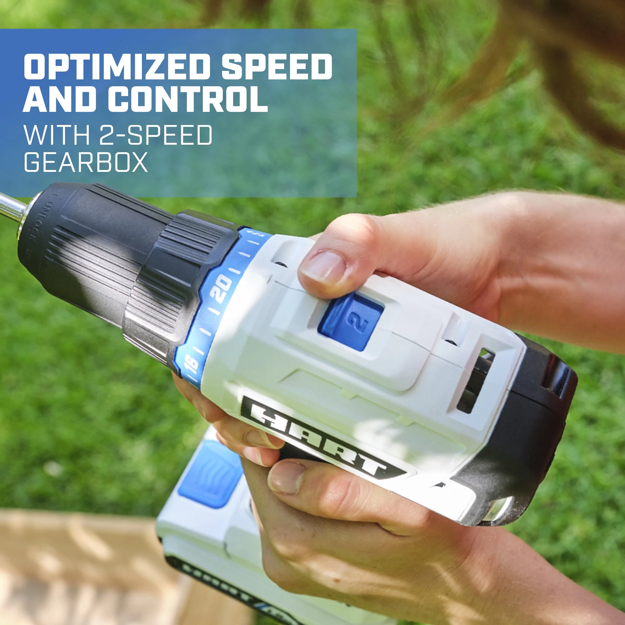 Kit combinato HART da 20 volt con 6 utensili senza fili (1) batterie agli ioni di litio da 4,0 Ah (1) e 1,5 Ah - MadeInUSA