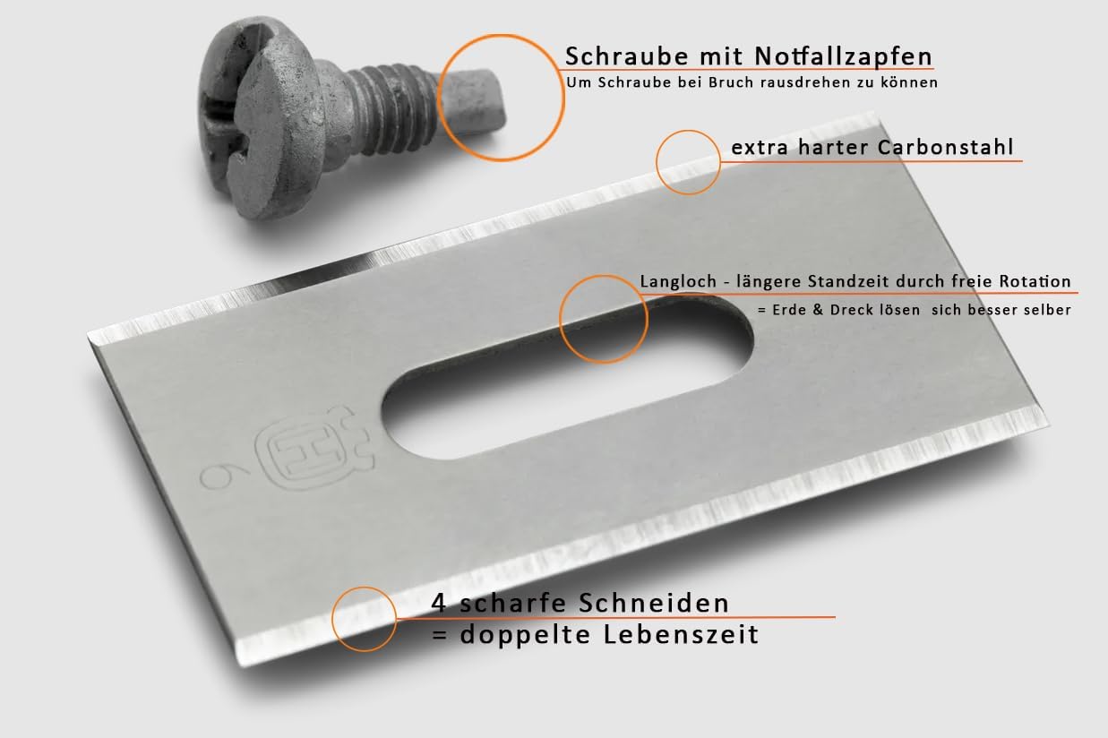 Husqvarna Automower® Endurance 6 Pack Carbon Steel Knives, 4 Edge Design for Durability and Sharper Cuts