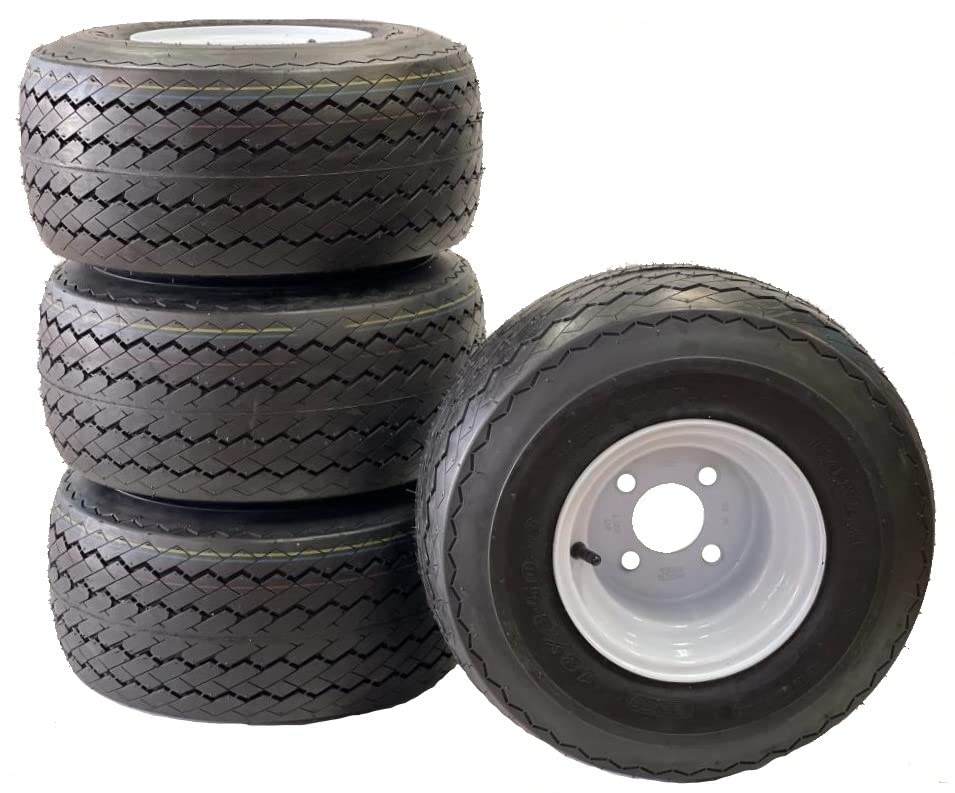 Four Golf cart pneumatici e cerchioni 18 x 8.5 x 8 18 – 850 – 8 18 x 8.50 – 8 bianco 4 fori di fissaggio ruota 45,7 cm : Amazon.it: Auto e Moto