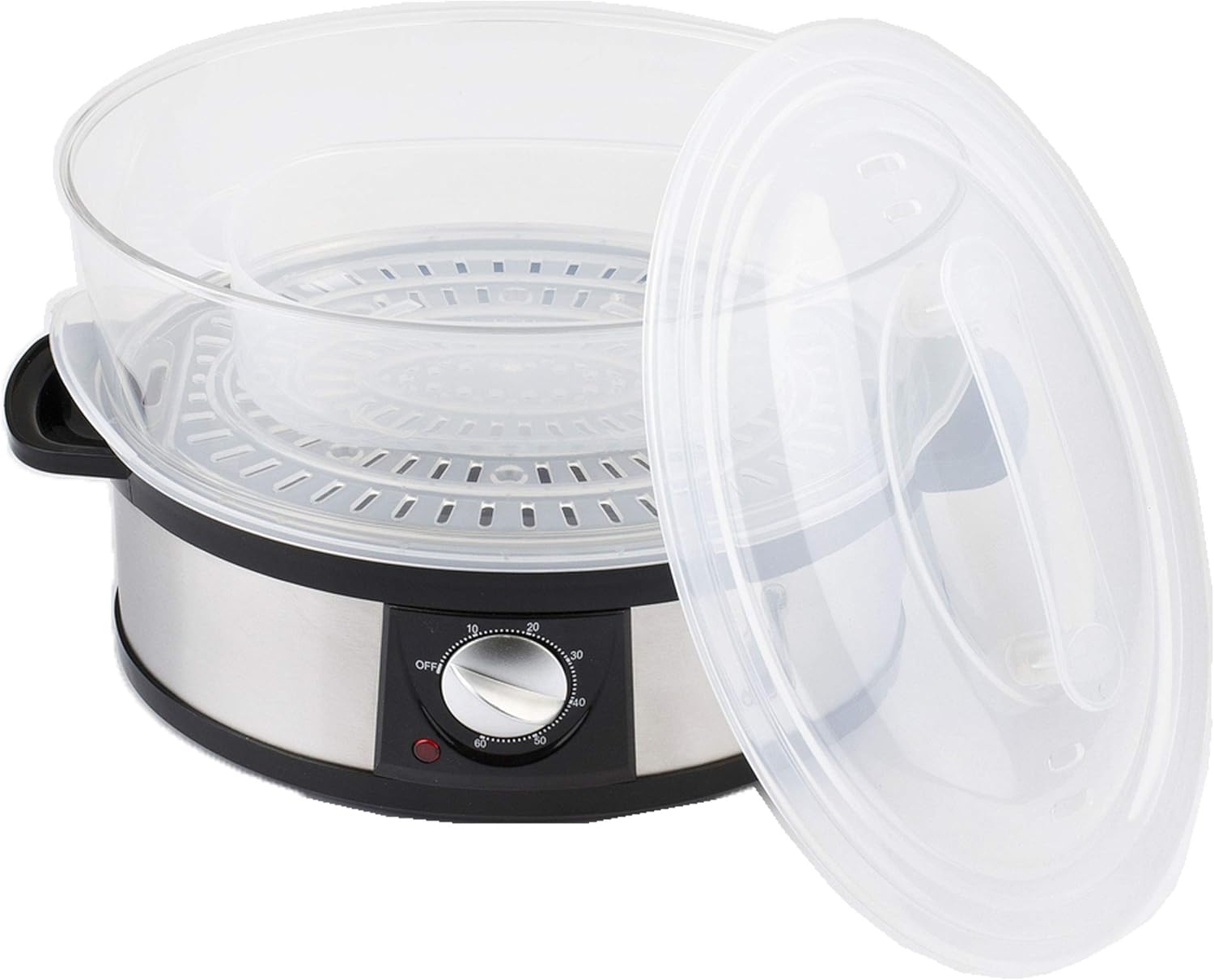 Girmi VP26 Steamer, 750 W, Large Capacity 12 Litres, 3 Levels, Timer, Cooking Rice, Vegetables and Meats, Automatic Shutdown, Steel