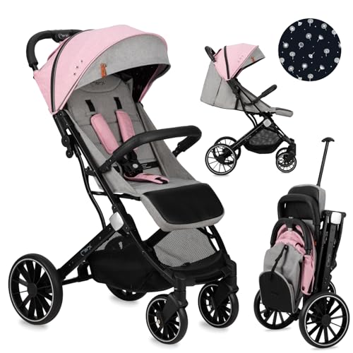 Passeggino MoMi ESTELLE DAKAR a partire da 6 mesi (fino a 22 kg), pieghevole con cintura di sicurezza a 5 punti, cestino porta spesa e funzione di apertura, manico telescopico per il traino : MoMi: Prima infanzia