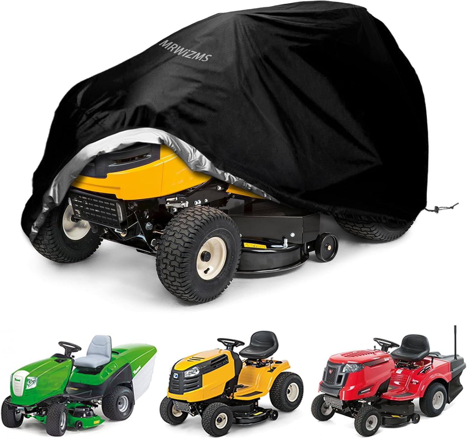 Lawn Mower Cover for Outdoor Lawn Tractor Cover, 420D Oxford Fabric, Windproof, Rainproof, Dustproof and Anti-UV (L250 x W110 x H110 cm)