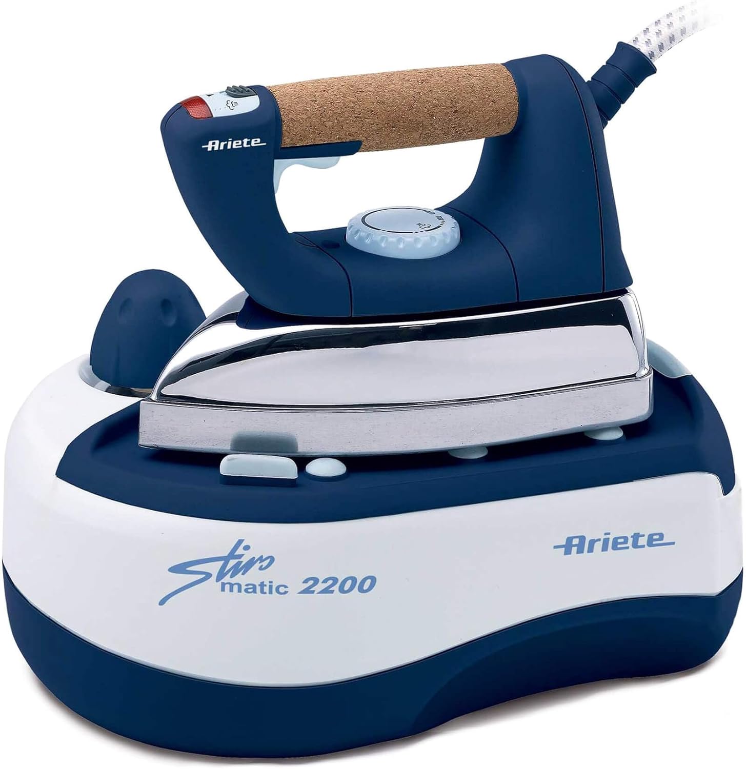 Ariete 6257 Stiromatic 2200 - Iron with Stainless Steel Boiler - Aluminium Plate - Cork Handle - Continuous Steam up to 80 g/min