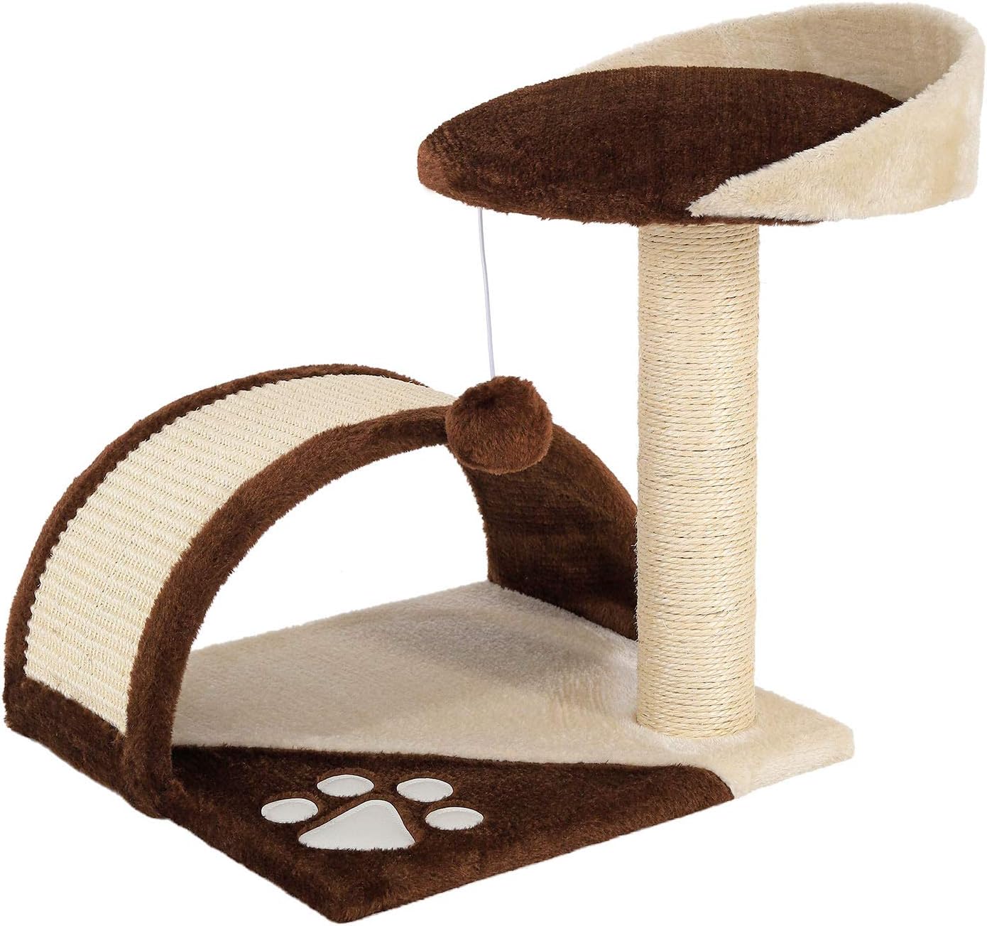 lionto Tiragraffi per Gatto Albero Tiragraffi Gatto Gioco Giocattolo Gatti Altezza 43 cm, Grigio/Bianco