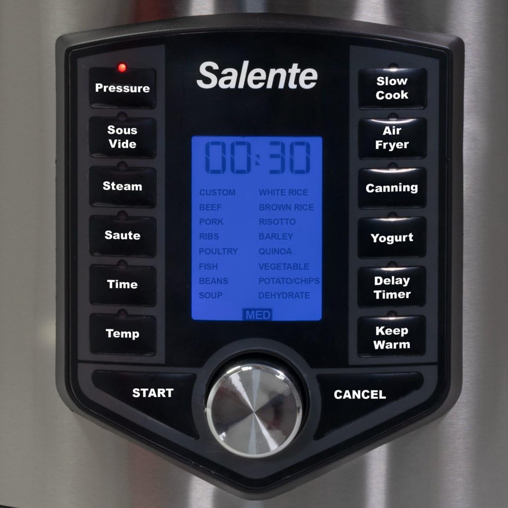 SALENTE Ario II Multifunction Electric Pot with Air Fryer, Pressure Cooker, Slow Cooker, Sous-Vide, Stainless Steel, 1200-1500 W, 6 L