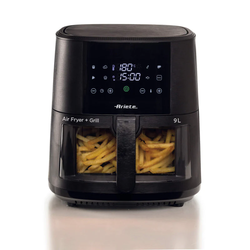 Friggitrice ad aria 9L 1500W - 8 programmi - Cestello trasparente - Nero