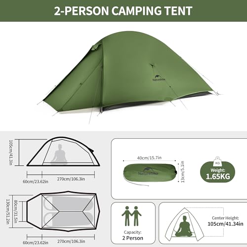 Naturehike Cloud Up Pro 2 Person Tenda da Campeggio Leggera, Facile da Montare Antivento e Impermeabile Tenda a Cupola per Viaggi all'Aperto Trekking : Amazon.it: Sport e tempo libero
