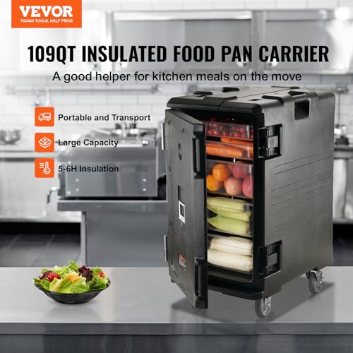 VEVOR Contenitore termico per alimenti, 109 Qt Hot Box per catering, LLDPE Food Box Carrier con doppie fibbie, scaldavivande con manici, caricatore terminale con ruote per ristorante, mensa, ecc. : Amazon.it: Commercio, Industria e Scienza