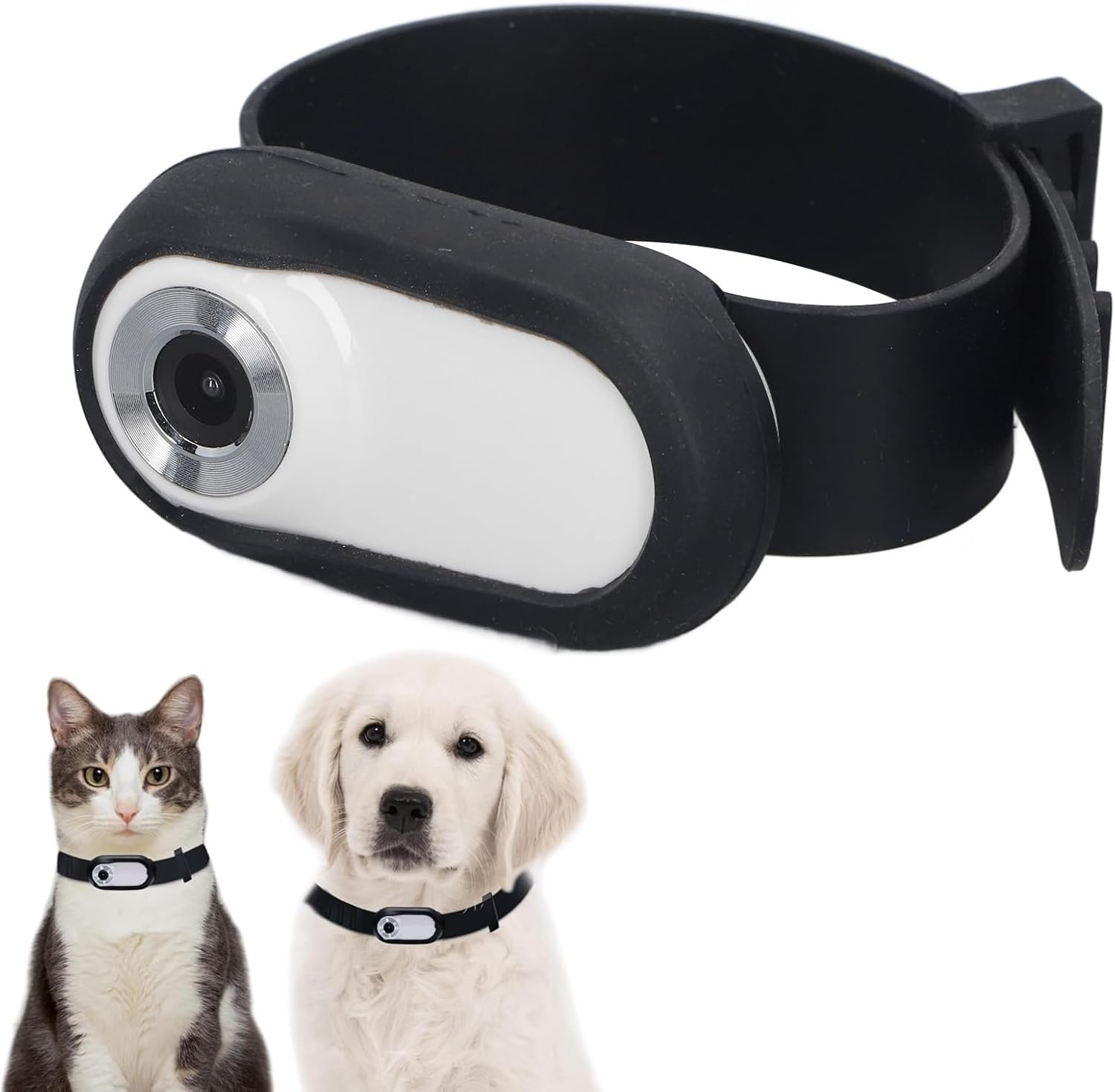 Goshyda Pet Collar Camera, HD 1080P Cat Collar Camera, 120° Wide Angle Dog Collar Camera, Mini Action Camera for