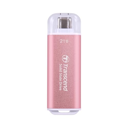 Transcend SSD portatile ESD300P 2TB USB Type C 10Gb/s compatibile PS4/PS5, rosa   TS2TESD300P : Informatica