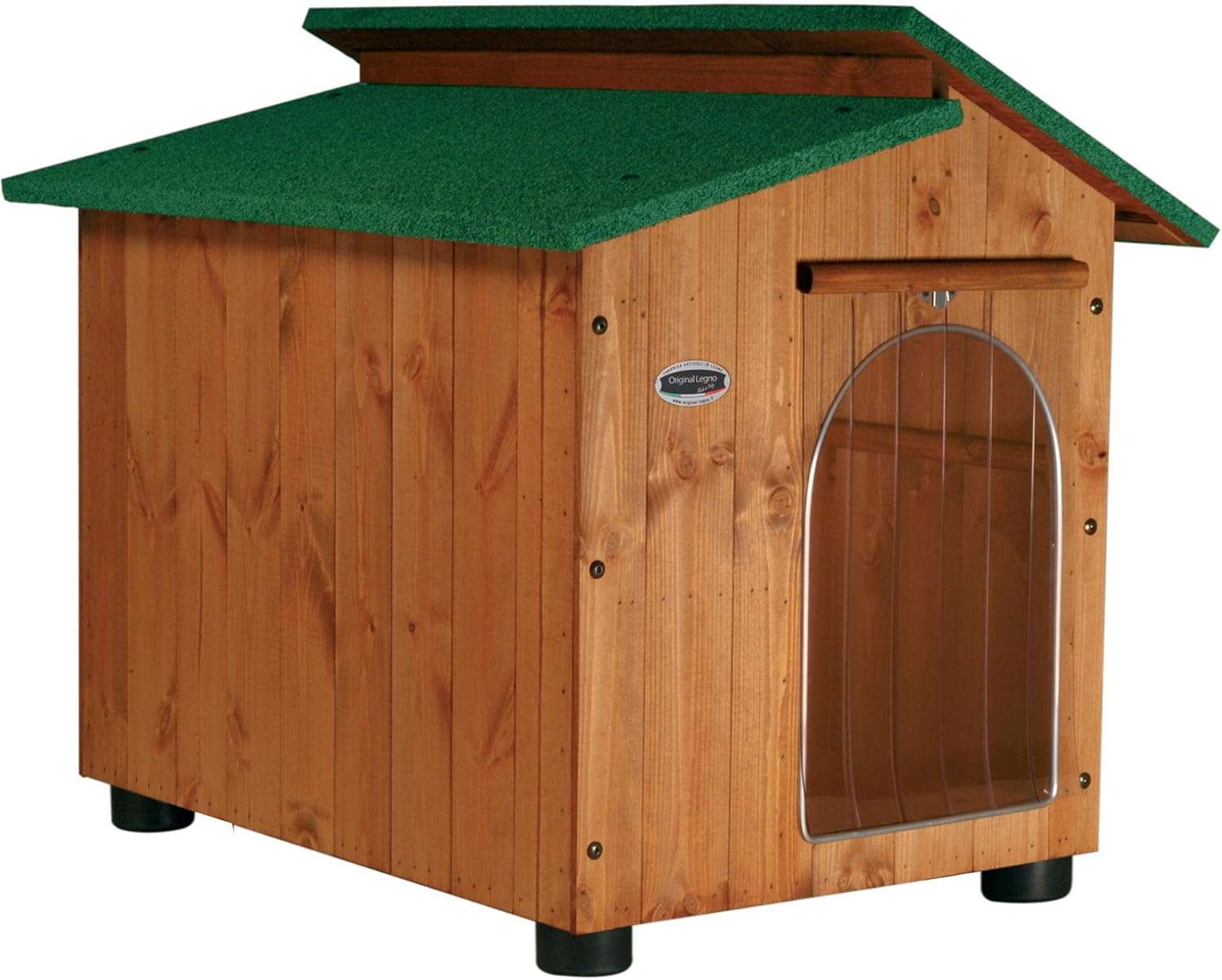 Acquista in Fabbrica Cuccia in Legno per Cani da Esterno Rinforzata Tendina Omaggio MADE IN ITALY mod. Alpi F - Extra Large 150x125xH115