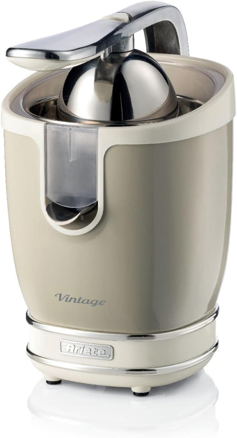 Ariete 413 Spremiagrumi Elettrico con Leva - Salvagoccia - Motore Silenzioso - 85 Watt - Design Vintage - Celeste