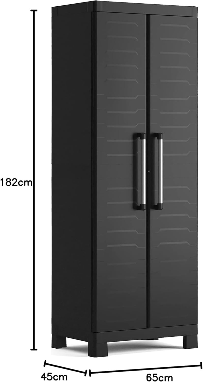 Keter Armadio 4 ripiani realizzato in resina Detroit Alto Nero 65x45x182H cm ECOMMERCE PACK