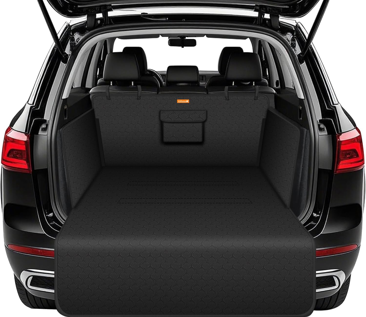 Alfheim Telo Auto per Cani Protezione Bagagliaio Copertura - Universale Protezione della fodera - Coprisedile posteriore antiscivolo impermeabile - lavabile durevole per autoveicolo SUV (Nero)