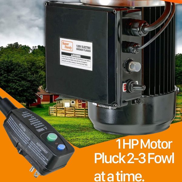 Spiumatrice elettrica per polli SuperHandy, 1 CV, 280 giri/min, acciaio inossidabile, 92 dita, tamburo da 20'', macchina per la depilazione di pollame per impieghi gravosi