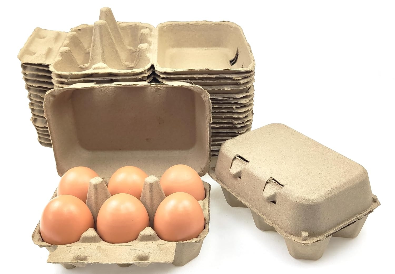 Azatemgo 40 confezioni di cartoni per uova, cartoni per uova in fibra di cellulosa, 6 vassoi per uova, cartoni per uova riutilizzabili solidi, contenitori per uova
