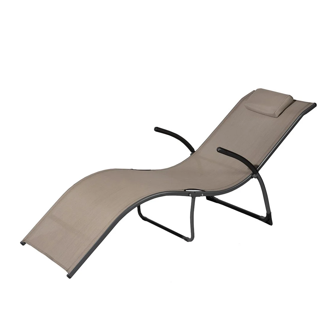 Flip - Lettino prendisole pieghevole taupe