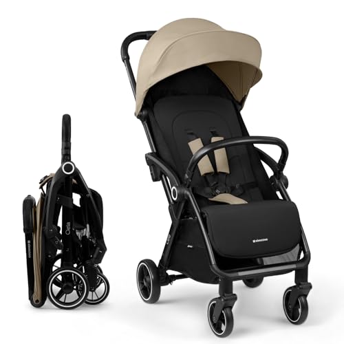 KikkaBoo Passeggino CIELA, Passeggino per bambini fino a 22 kg, Piegatura automatica, Schienale reclinabile, Leggero, Compatto, Misura Bagaglio a mano, Beige : Amazon.it: Prima infanzia