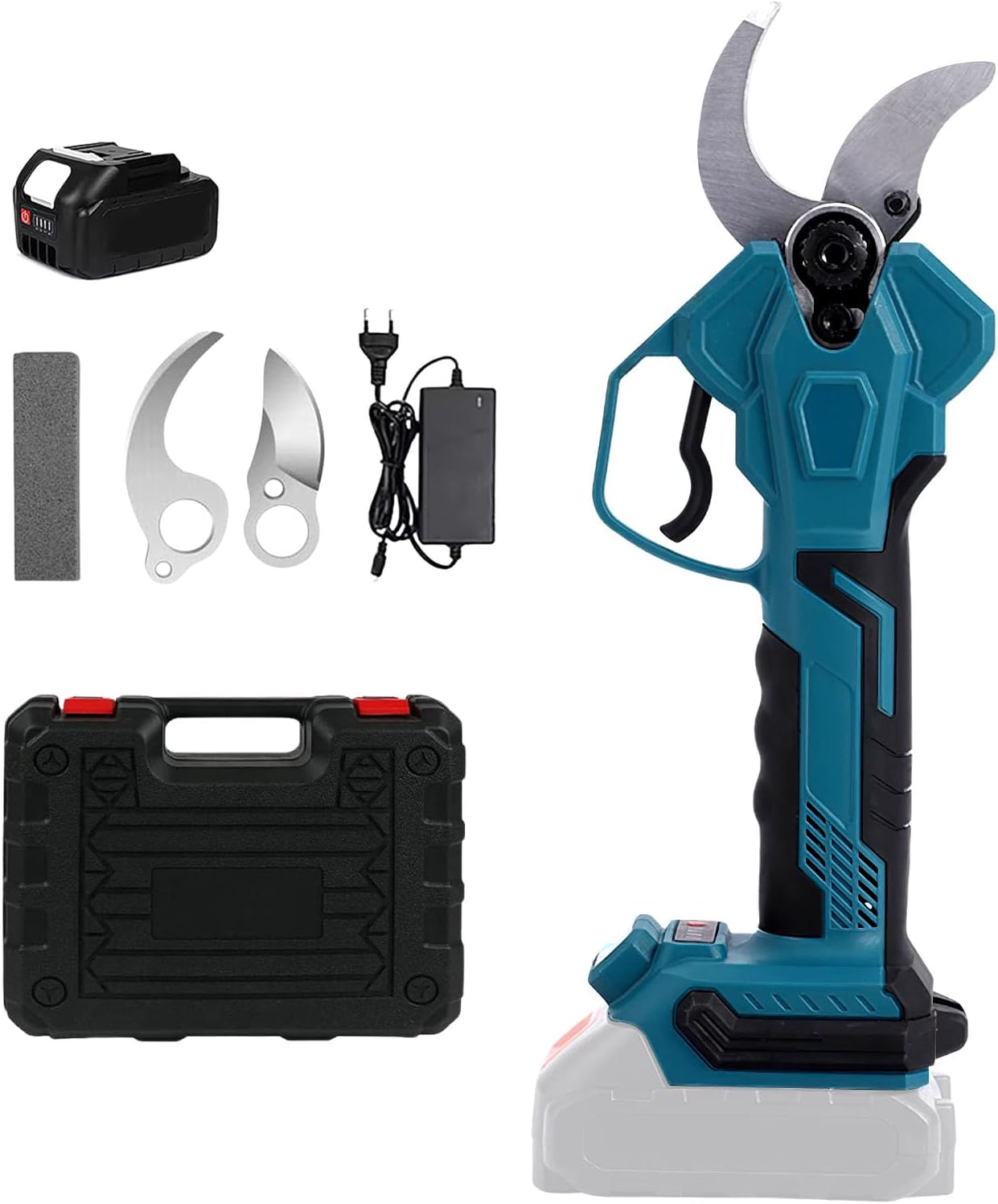Battery Lopper for Makita 18V Battery, Battery Operated Shears, 4 Levels Adjustable with LCD Display, Max Diameter 40mm, Brushless Motor for Branches, Shrubs and Logs (with 1 Battery)