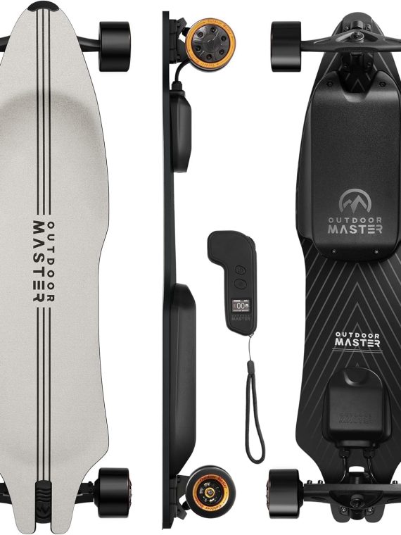 Skateboard elettrico Caribou con telecomando, autonomia 26 miglia, velocità massima 32 mph, 2 motori nel mozzo da 1000 W, longboard elettrico per adulti e adolescenti principianti, garanzia di 6 mesi.