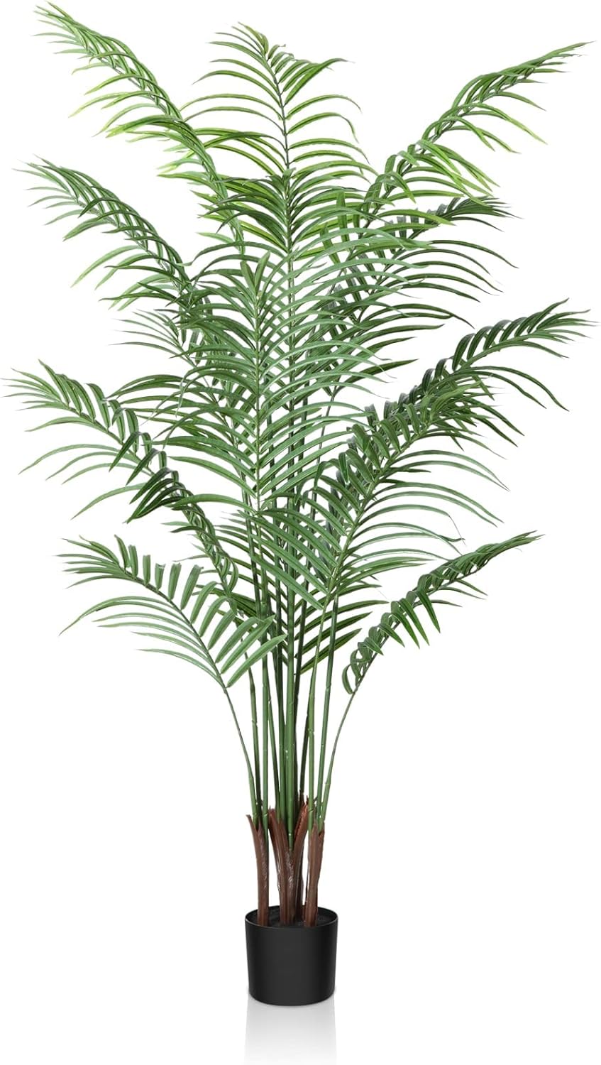 CROSOFMI Piante Finte Interno Areca Palma 150 cm Piante Artificiali da Esterno Palma Finta Soggiorno Decorazioni Camera da Letto Balcone (1 PACK)