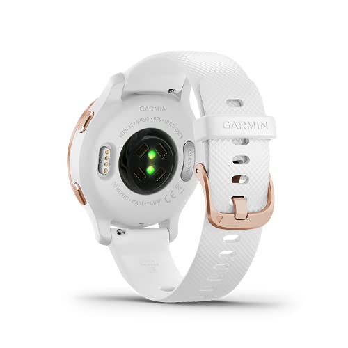 Garmin Venu 2S, Smartwatch AMOLED 1,1", Cassa da 40mm, Autonomia 10 giorni, Garmin Pay, Musica,  25 Sport, GPS, Cardio, SpO2 (Rose Gold & White) : Elettronica