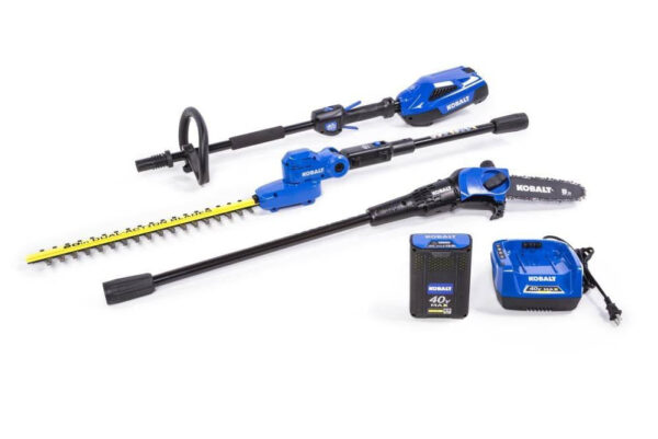 Kit combinato tagliasiepi e sega a batteria Kobalt da 40 V con batteria e caricabatteria – Lama da 20'', barra da 8''