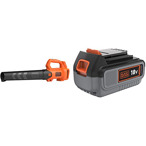 BLACK DECKER Soffiatore Foglie a Sistema Assiale, Velocità di soffiaggio 145 Km/h & Batteria al Litio Compatibile con prodotti BLACK DECKER 18 V 4.0 Ah : Amazon.it: Giardino e giardinaggio