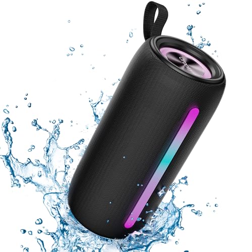 oraolo Cassa Bluetooth, Cassa Bluetooth Portatile con Suono Stereo 24W, Altoparlante Wireless Bluetooth 5.4 Potente, Luci RGB, Supporto per AUX/TF Card, Impermeabile IPX6 per Casa, Esterno, Viaggio : Elettronica