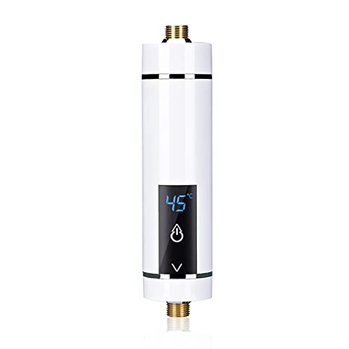 Mini Scaldacqua Istantaneo, Scaldabagno Elettrico Istantaneo Riscaldamento dell'acqua Tankless per Bagno Cucina, Display della Temperatura a LED, 220 V, 3500 W : Amazon.it: Fai da te
