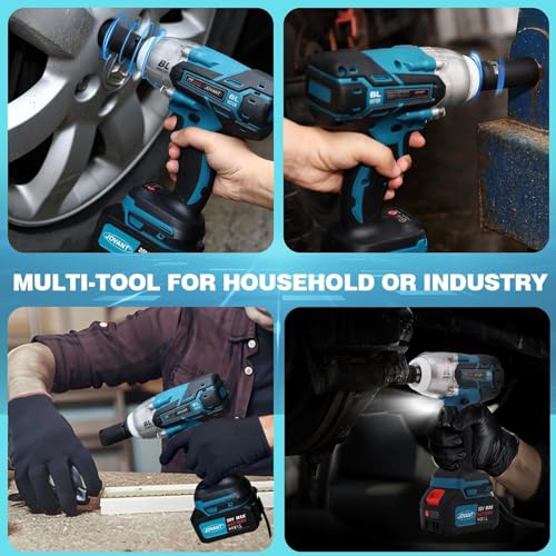 Kit avvitatore a percussione senza fili, 20 V MAX, avvitatore a impulsi senza spazzole da 20 m, avvitatore a percussione con velocità a 5 modalità, anello di maiale da 1/2