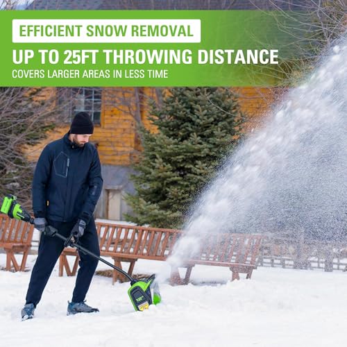 Spazzaneve Elettrico da 1200 W, Pala da Neve Senza Fili Portatile da 1800 Giri/min con 2 batterie, manufatto per sgombero Neve da 8 m, direzione Regolabile, Piccolo spazzaneve Ricaricabile per Strade : Amazon.it: Giardino e giardinaggio