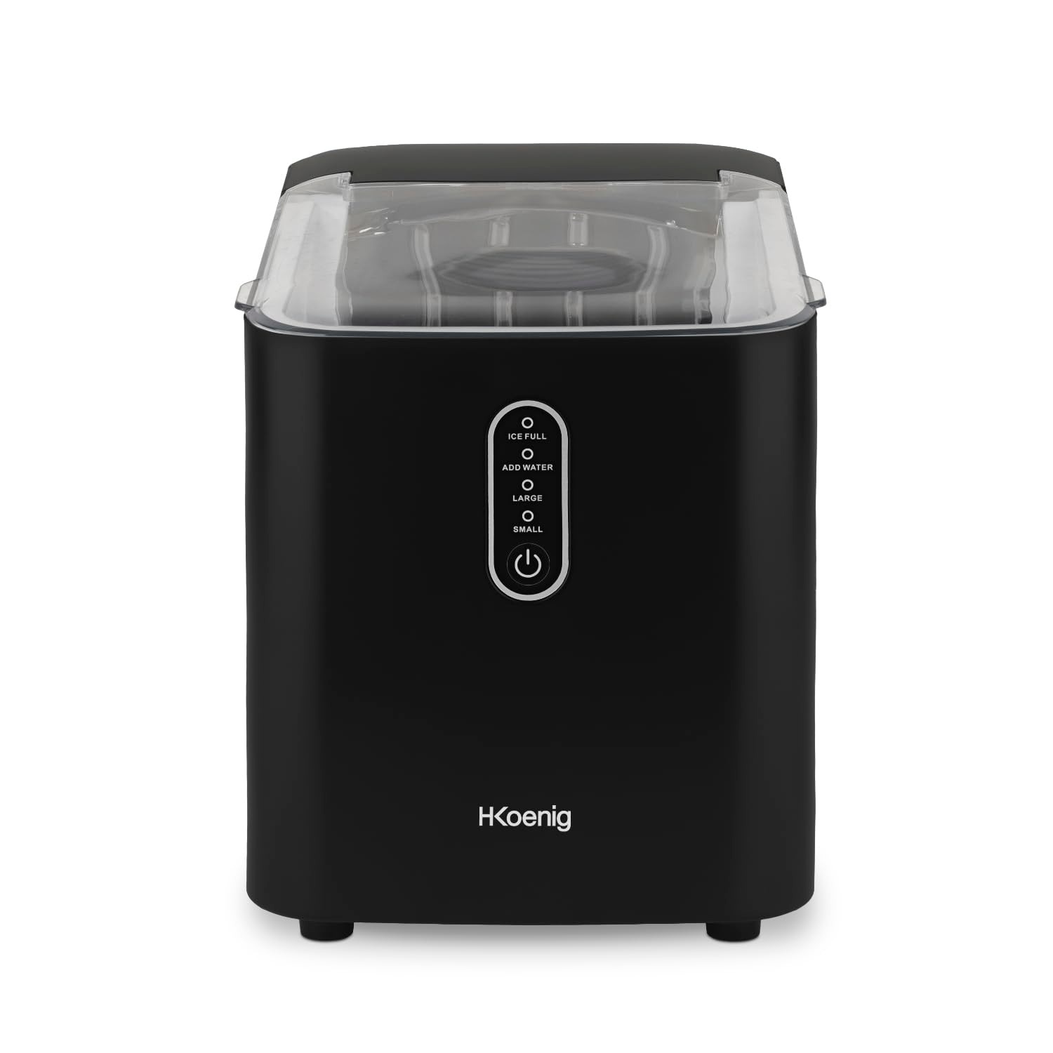 H.Koenig Macchina del ghiaccio KUB14, 12 kg in 24h, 2 formati di cubetti, automatico, elettrico, portatile, silenzioso, 1 l, cubetti pronti in 6 minuti, paletta