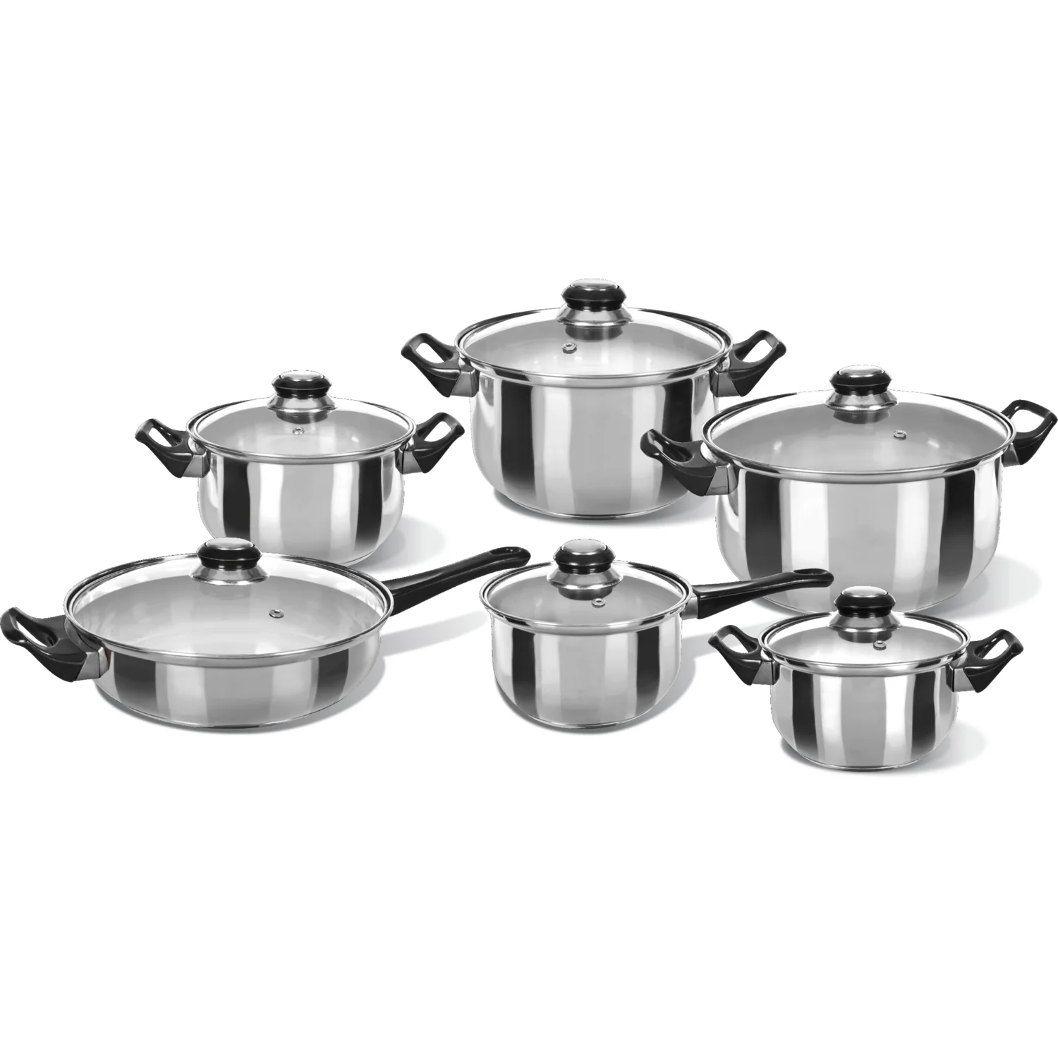 Batteria di pentole 12 pezzi in acciaio Linea Stile Mediterraneo