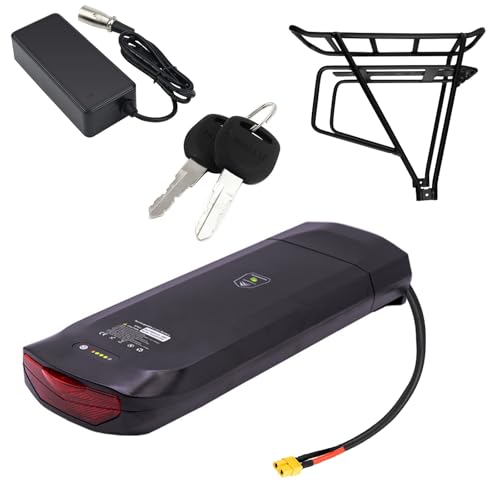 JHKJ Batteria per Bici con Portapacchi Posteriore 36V 10AH 12,5AH Batteria per Bici di Litio 48V 8AH 10AH Batteria di Ricambio per Bici elettrica per Kit Motore 350W 500W,Xt60 48v8ah : Sport e tempo libero