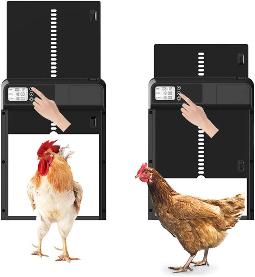 Automatic Chicken Coop Door, Electric Chicken Coop Door, Timer Control, Evening and Morning Delay Timer
