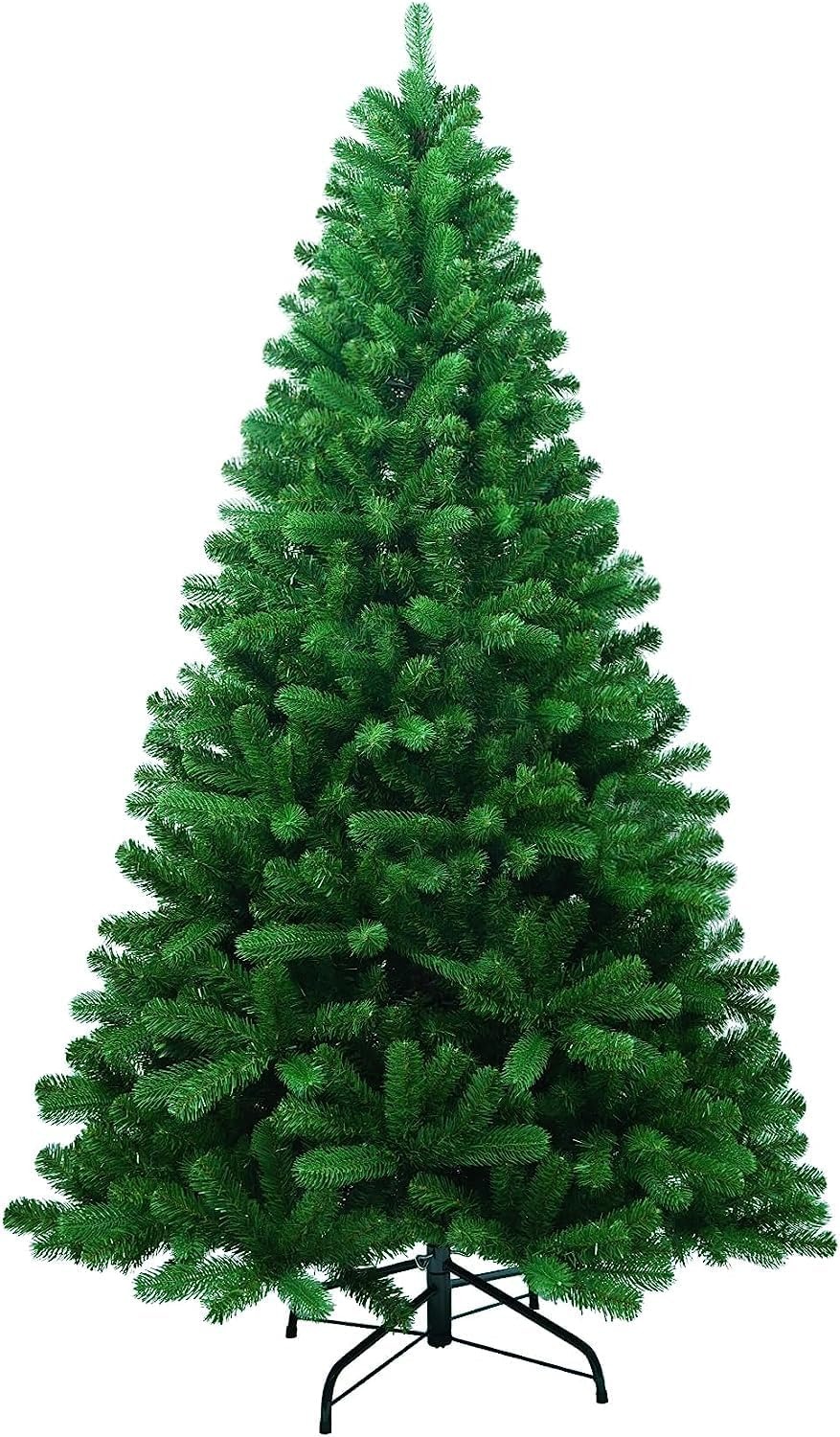 Albero di Natale Finto Verde 180 cm 800 Punte Incl. Base in Metallo Abete Artificiale PVC Montaggio Rapido Con decorazioni fatte a mano per l'albero di Natale