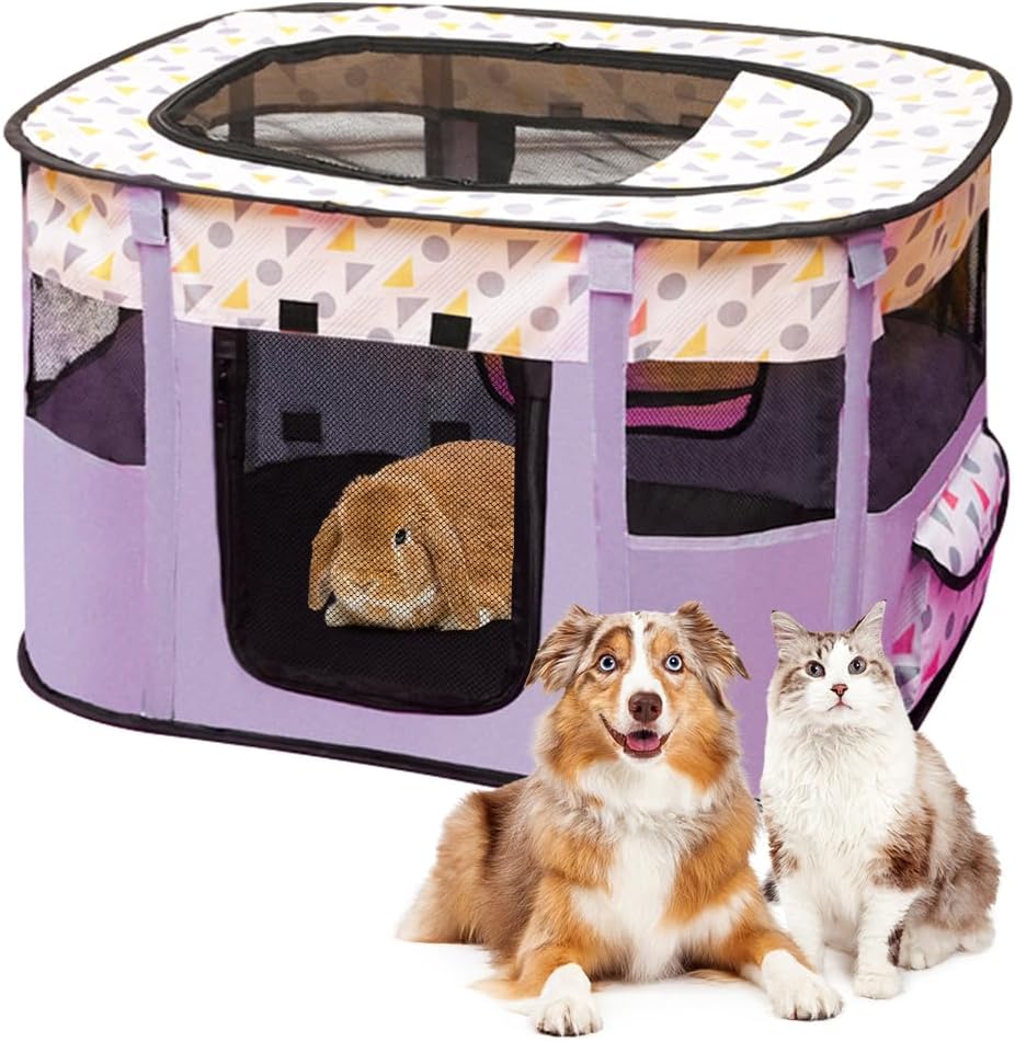 Puppy Dog Foldable Oxford Cloth for Dogs, Rabbits, Guinea Pigs, Cats, 70 x 55 x 40 cm, Coffee