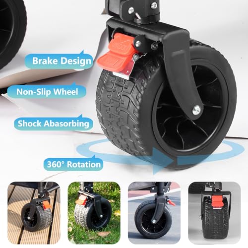 OMNISAFE Carrello pieghevole da 260 l, resistente, da giardino/spiaggia, con capacità di carico di 199,6 kg, vagone per la spesa all'aperto con tasca e freni, per campeggio, shopping, sport : Amazon.it: Giardino e giardinaggio