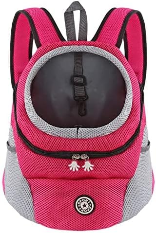 M MUNCASO Zaino per cani e gatti, regolabile, per animali domestici, con design traspirante e fondo impermeabile, zaino per animali domestici (S, rosa)