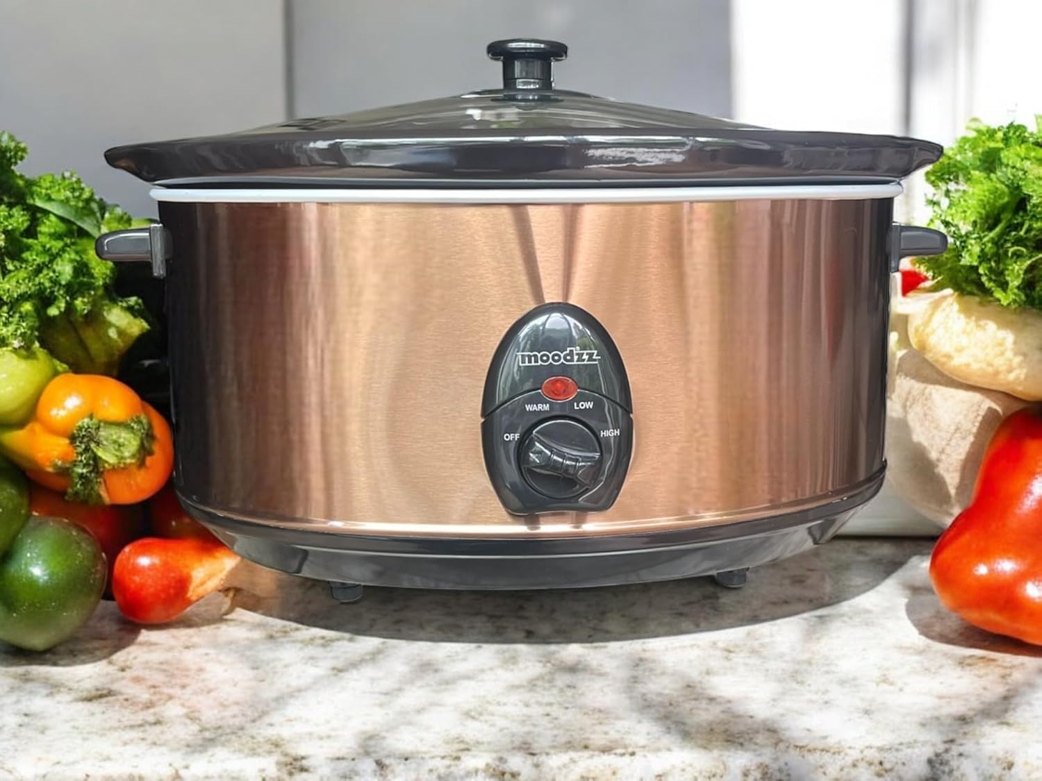 Moodzz Electric Slow Cooker 6.5L Copper 4 Modes