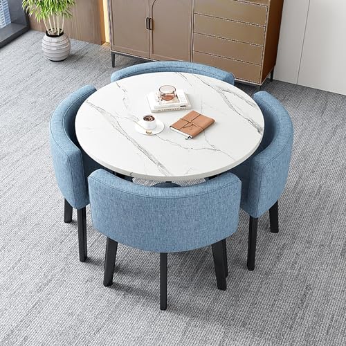 YHKJLYH Set Tavolo E Sedie da Bar per La Colazione da Cucina, Combinazione di Tavolo e Sedia per Reception, Tavolo Rotondo E Sedie Salvaspazio da 80 cm, Mobili Moderni in Stile per Il Tempo Libero, : Casa e cucina