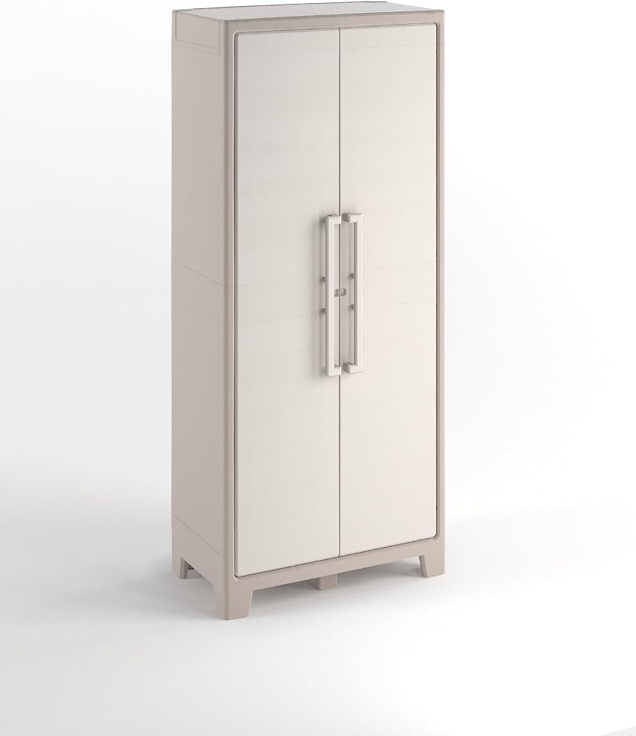 Keter Armadio Alto Gulliver, 4 Ripiani Regolabili, da Esterno, Ideale per Balcone e Giardino, Sabbia/Beige, 80x44x182 H Cm