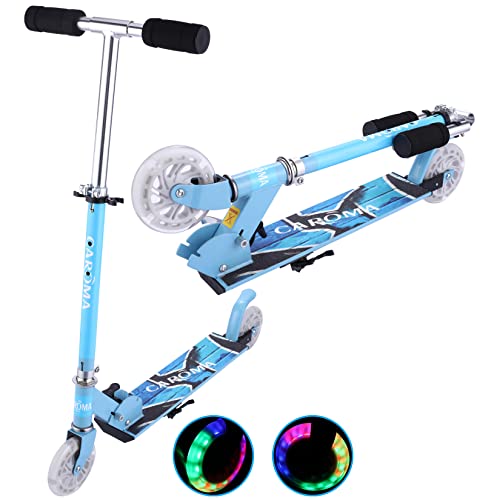 Monopattino Bambino 2 Ruote,4 Altezze del Manubrio Regolabili,2 Ruote Lampeggianti,Pieghevole,Carico Max 50 kg,Scooter per Bambini Bambina Kid Ragazzo Ragazza dai 3 agli 12 Anni : Giochi e giocattoli