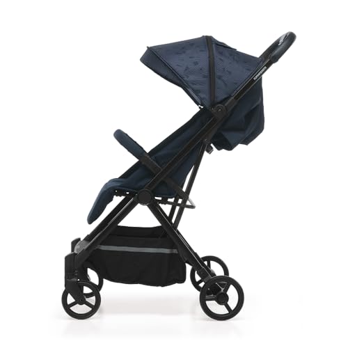 Foppapedretti Passeggino Compatto Voilà, per bambini 0 22 Kg (0 4 anni), Chiusura ad 1 mano, Self Standing, Schienabile Regolabile, Trasportabile, Porta Oggetti, Telaio in Alluminio, Marina : Prima infanzia