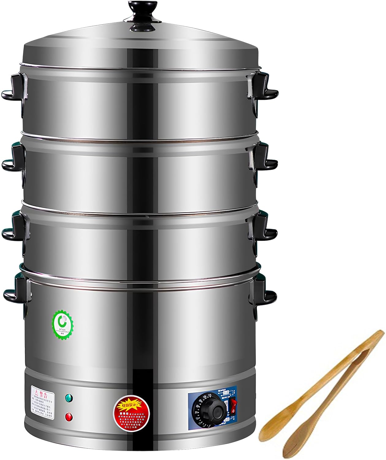 FYDZ Electric Steamer 3 Levels - Stainless Steel, Thermostat Control, Automatic Heating, Breakfast and More (47cm)