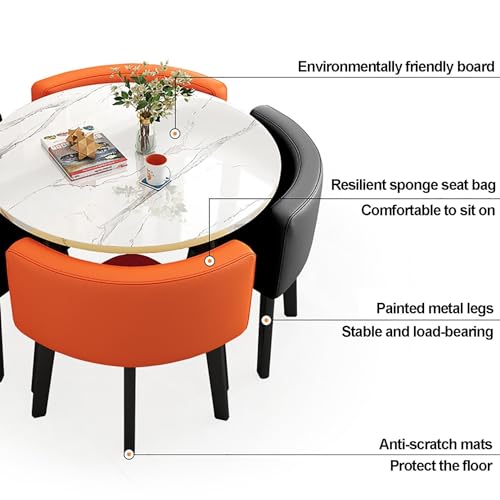 YHKJLYH Set Tavolo E Sedie da Bar per La Colazione da Cucina, Combinazione di Tavolo e Sedia per Reception, Tavolo Rotondo E Sedie Salvaspazio da 80 cm, Mobili Moderni in Stile per Il Tempo Libero, : Casa e cucina