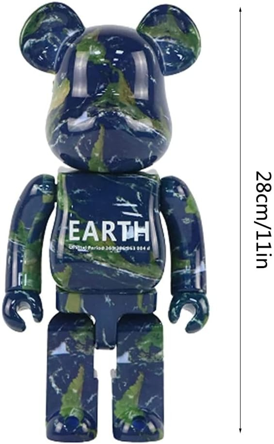 HDSLURIO Violent Bear Building Blocks Orso, 28cm/11in Bearbrick 400% Planet Series Modello Giocattolo da collezione Regalo Ornamento di moda Migliore decorazione