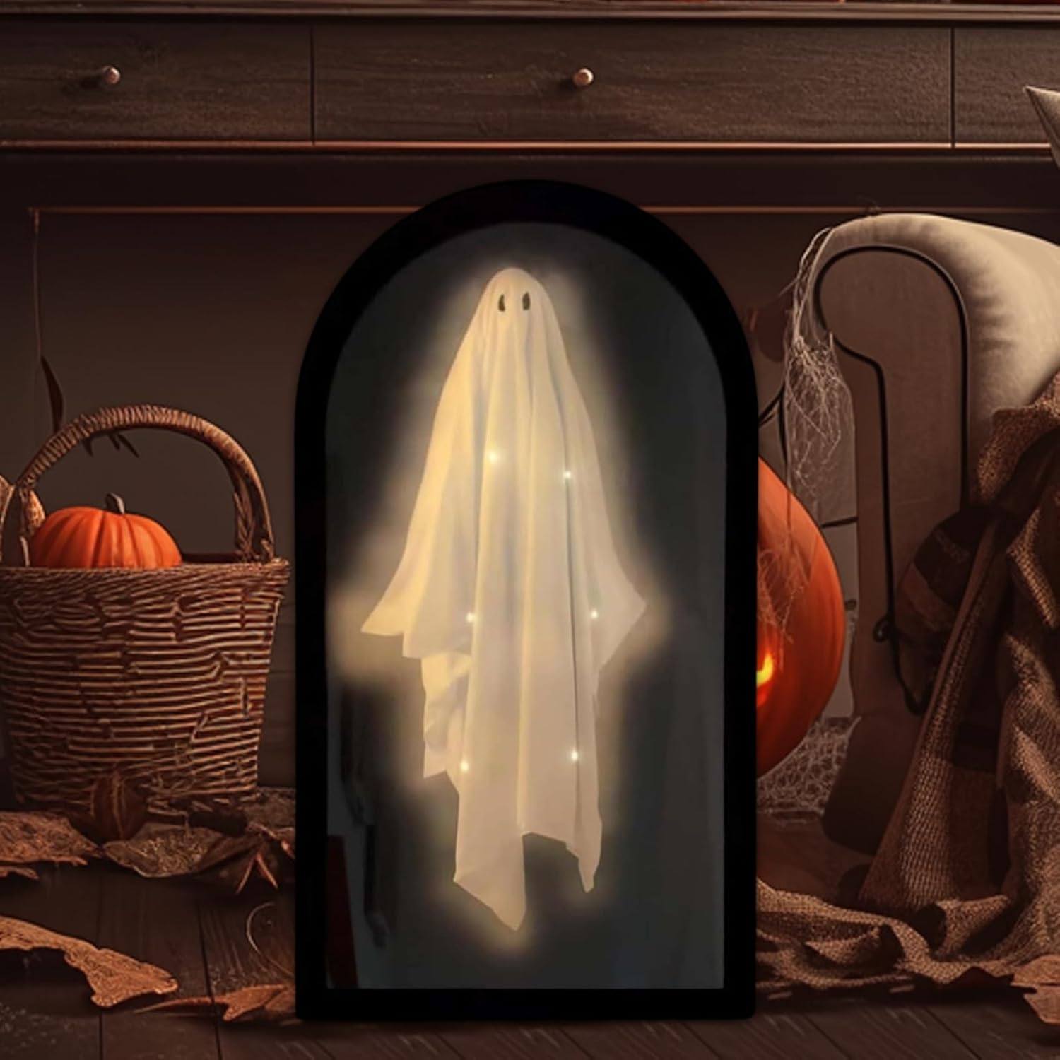 Specchio Fantasma Halloween, Specchio Olografico Fantasma, Specchi Olografici Fantasmas Luminosi Halloween Spettrali Infestati, Specchi Fantasmas Novità Spaventose Stregata Halloweens Decorazione