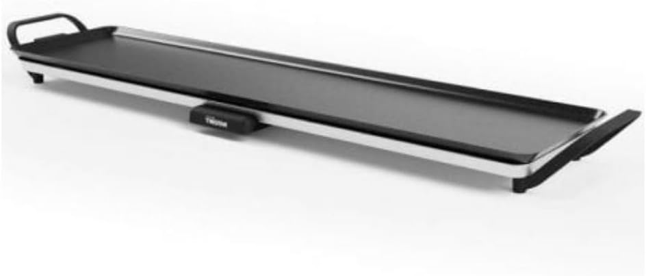 Tristar Griglia da tavolo slim XXL - superficie extra grande di 100 x 22 cm - Termostato regolabile - Rivestimento antiaderente - Vaschetta raccogli grasso removibile - Facile da pulire - BP-2669